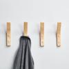 2PCS Wooden Wall Mounted Hook Coat Hat Towel Hanger Rack Key Hanging Hooks