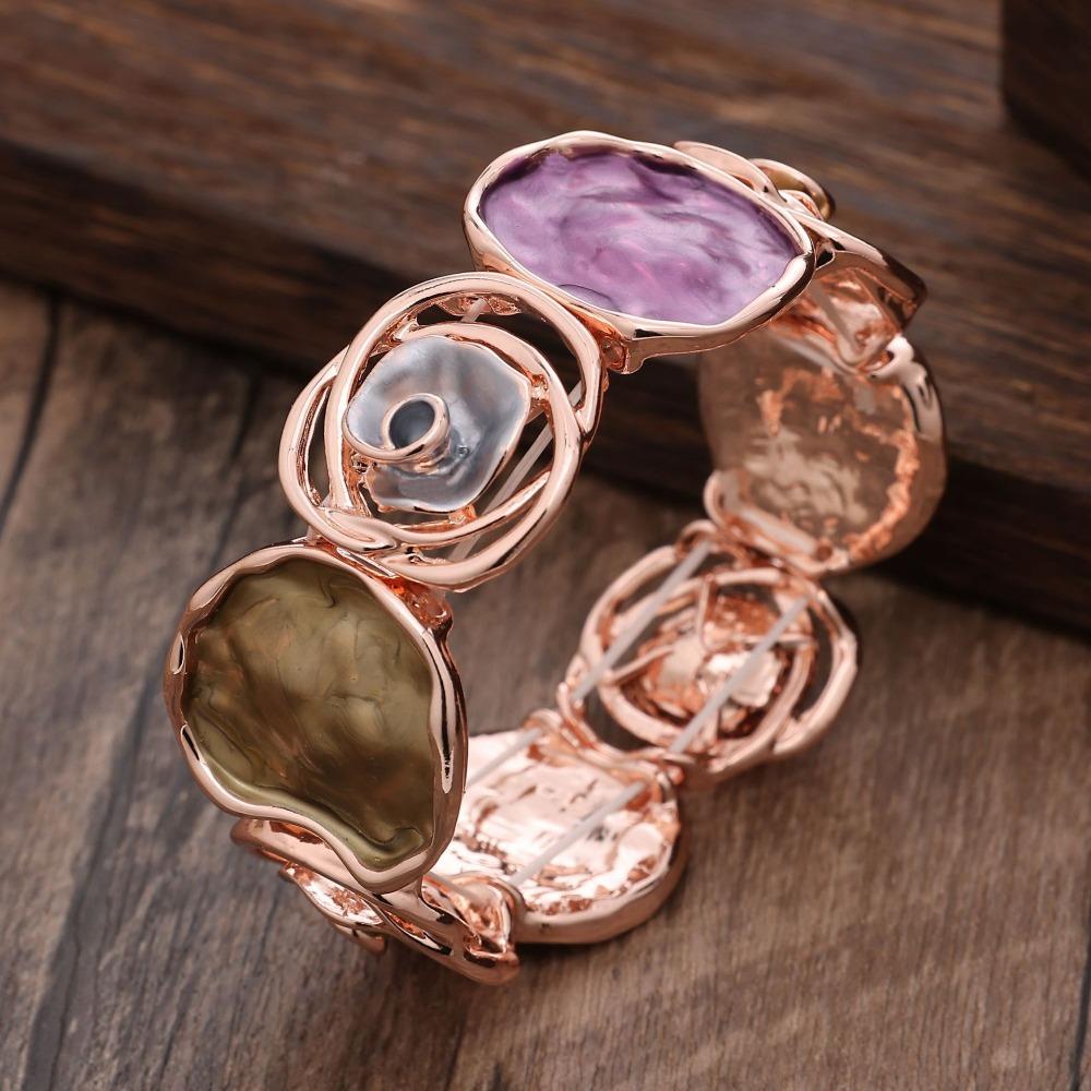 Enamel Colored Oil Rose Bracelet Women's Hand Bracelet Gifts for Women Girl