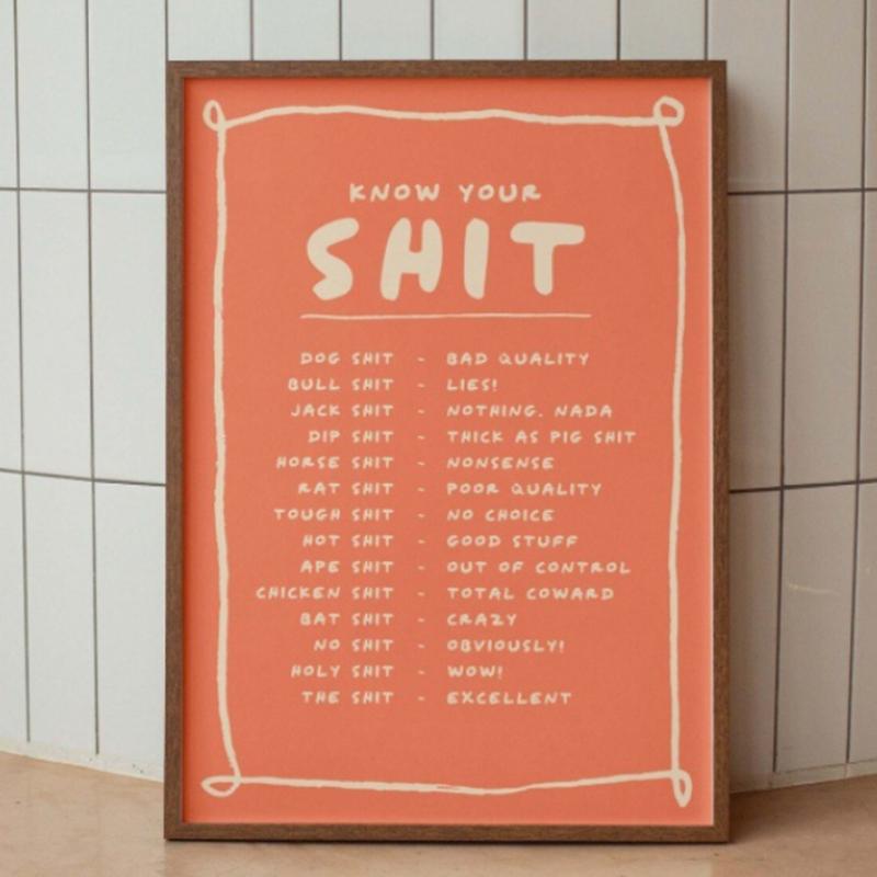 30 способов сказать Fvck Печать плаката Черно-кремовая настенная живопись Печать картин Спальня Дом Гостиная Украшения