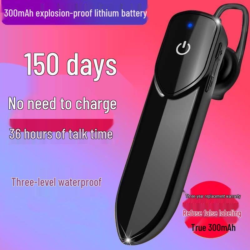 V19 Wireless Ear-Hook Bluetooth Earphones with Dual Battery and Extended Battery Life
