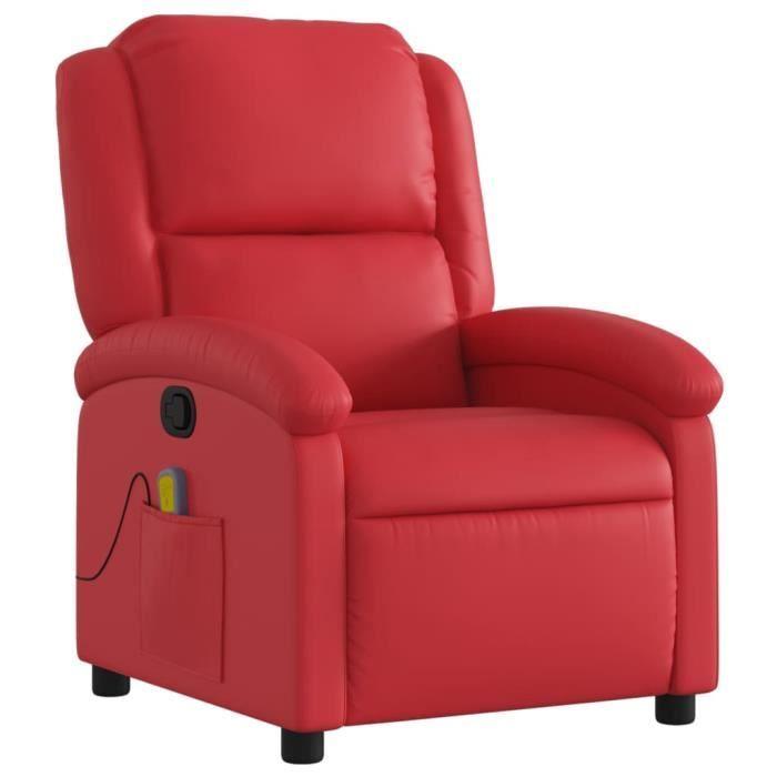 VidaXL Reclining Massage Armchair Red Faux Leather 371787