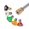 1/4" Stainless Steel 4000 Psi Quick Connect High Pressure Spray Tip 0 15 25 40 65 Degree Nozzle Car Wash Accessories