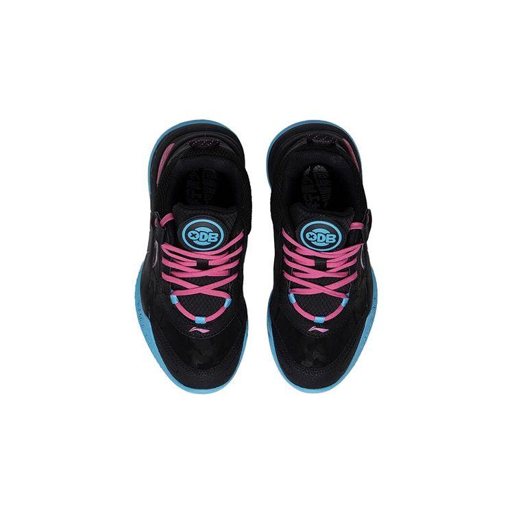 Баскетбольные кроссовки LiNing Youth Performance с противоскользящими амортизирующими свойствами, прочные, легкие, с отскоком, с низким верхом, детские кроссовки черного и розового цвета YKBS092-7