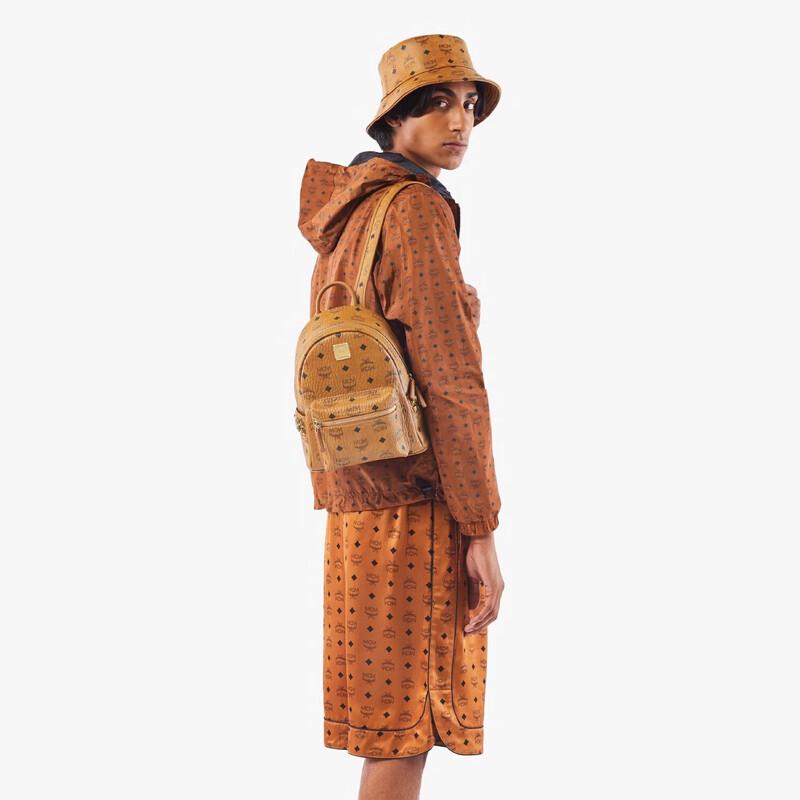 MCM Stark Mini Unisex Visetos Studded Backpack