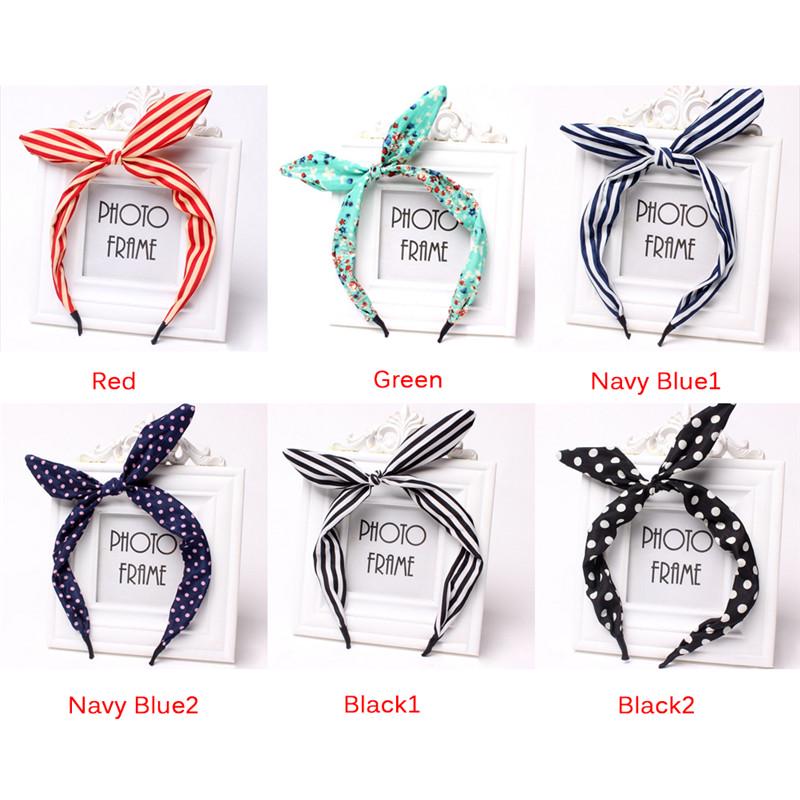 Женский, детский ободок (обруч) для волос из цветной ткани с узелком - бабочкой, различных расцветок.