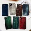 Чехол из кожи крокодила для iPhone 17, 16, 15, 14, 13, 12, 11 Plus, Pro Max, XS, Мягкая силиконовая черная крышка