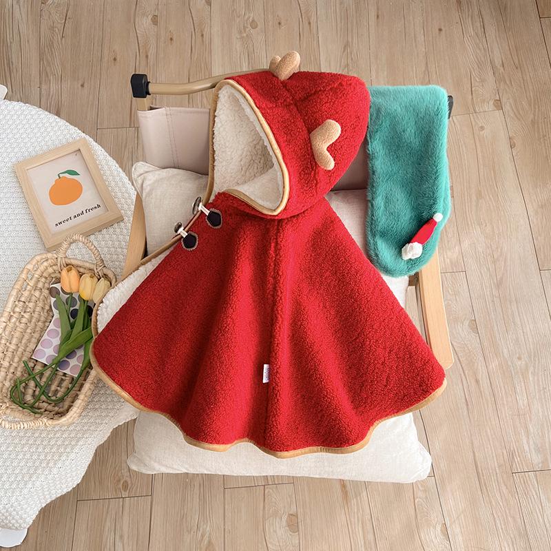 Супер милое плюшевое детское пальто-накидка на осень и зиму