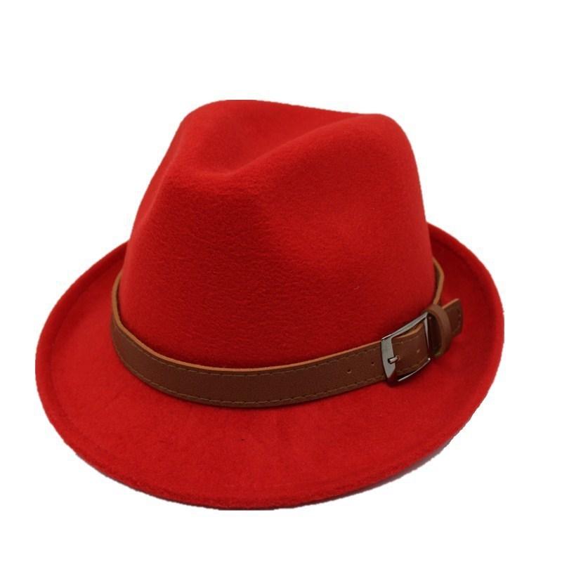 Шерстяная женская шляпа Британская ретро-шляпа-цилиндр Женская модная теплая джазовая шляпа