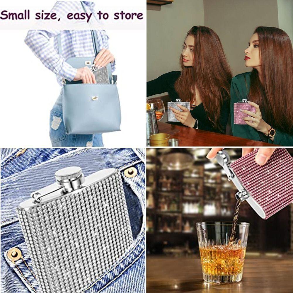 Leak-proof Wine Bottle Portable Alcohol Bottle Diamond Hip Flasks