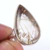 Natural Golden Rutile Gemstone Handmade 925 Solid Sterling Silver Ring S.8 d1Q02