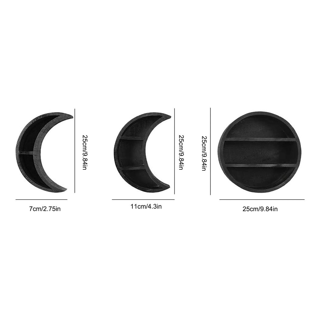 Деревянные полки в виде луны, полка для ванной комнаты с изображением богемного лунного цикла, стеллаж для хранения эфирных масел, аксессуары для украшения дома