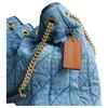 Coach Цепь 35 Алмазная Цепь Сумка под Мышку Джинсовая Сумка на Плечо Большая Женская Синяя