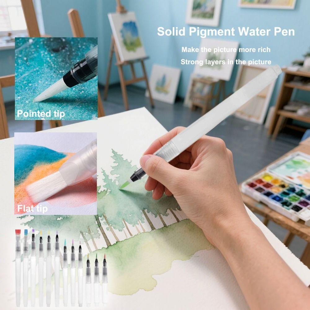 12pcs Water Storage Calligraphy Brush Set Pointed Head 12pcs/set Watercolor Illustration