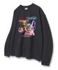 UNION GARMENTS Space Cat Loose Fit Long Sleeve T-Shirt Dark Gray [Basic Or Ribbed]