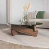 Nordic Creative Transparent Glass Solid Wood Coffee Tables Living Room Vintage Minimalist Tea Table Hall Design Home Furniture