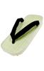 Aiai Geta Sponge Igusa Tatami Hemp and Wave Black Available in 5 Sizes in Sandals, Sole, Fabric, Large, Black, Indigo-Dyed Straps, Stripes, Leaf,
