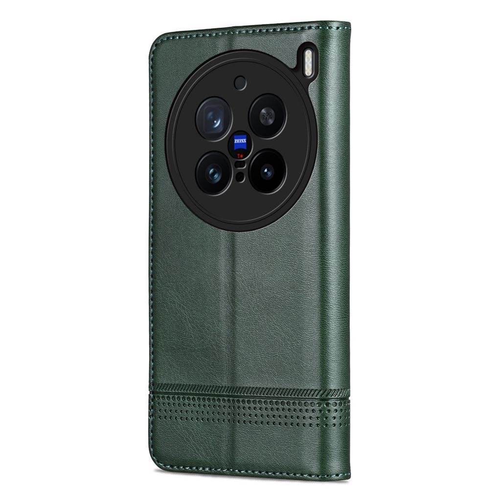 AZNS Для vivo X200 Pro 5G Чехол из воловьей кожи с текстурой PU кожаный кошелек чехол для телефона