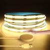 2M 5V USB Hand Scan COB LED Strip Light 320LEDs/m with Penetrable Wood Panel 25mm Smart Touch Sensor Switch Dimmable Tape Decor