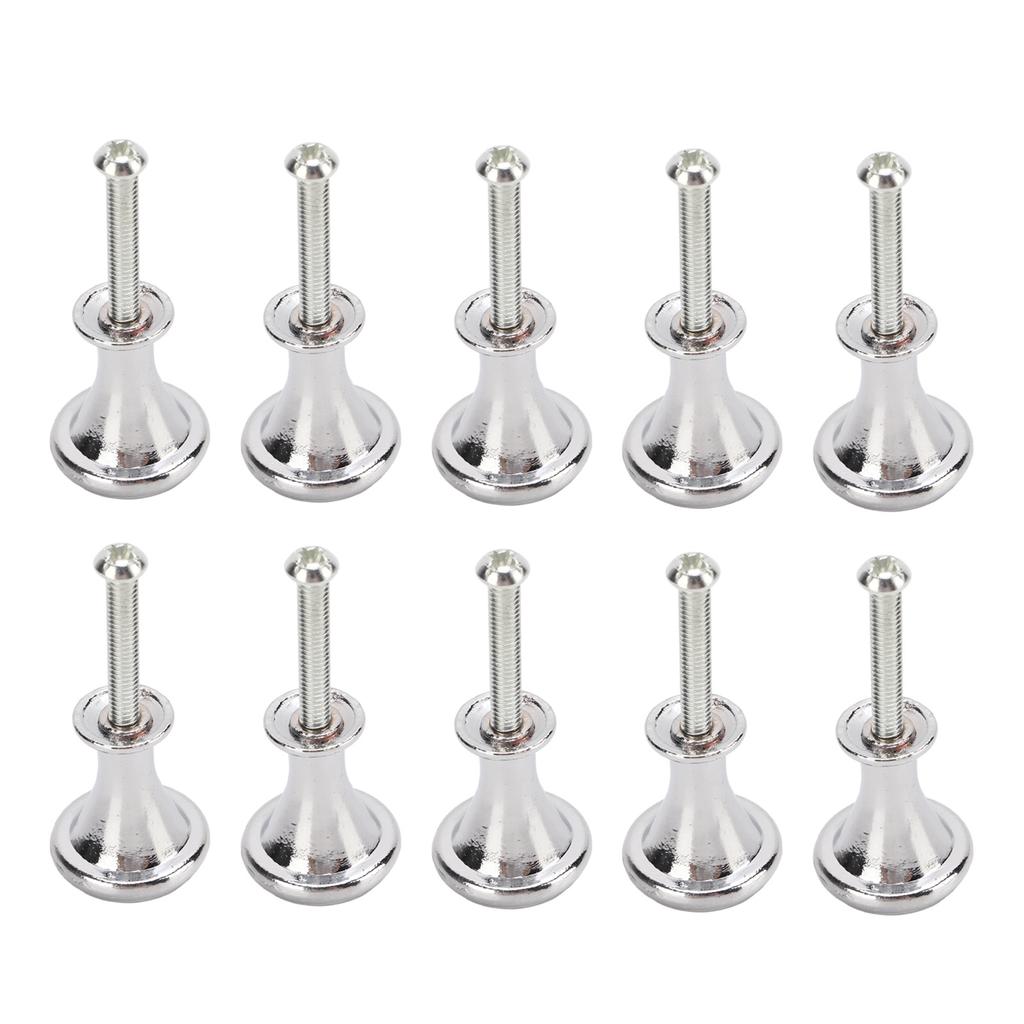 10 наборов ручек с одним отверстием 20x25 мм Замена Одиночное отверстие Ящик Шкаф Круглая ручка Декорация Серебристый Белый