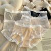 Women's Comfortable Seamless Lace Patchwork Wavy Edge Cotton Crotch Triangle Briefs