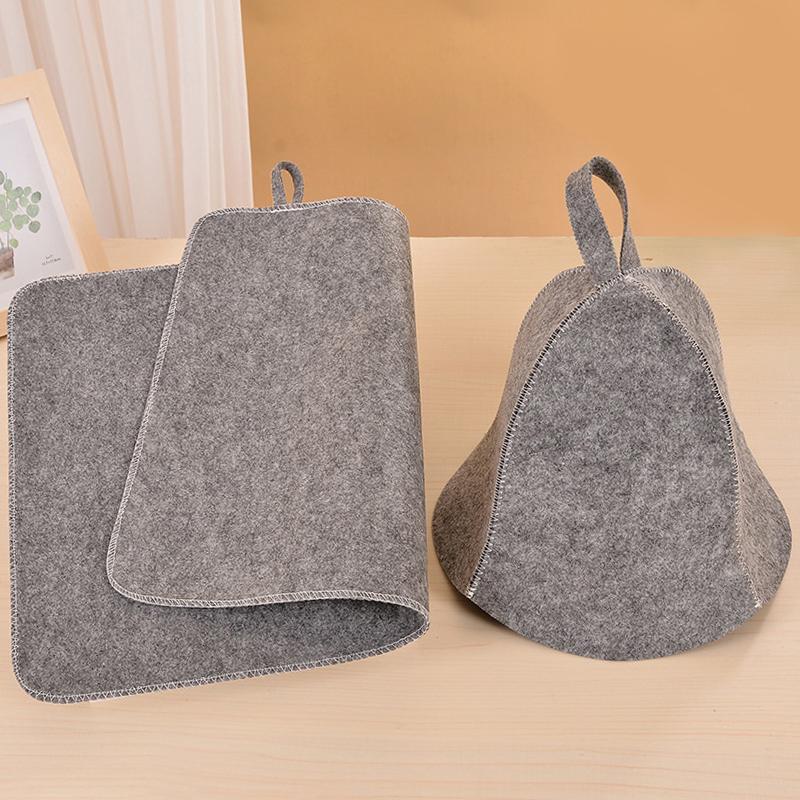 1Pcs Fashion Anti Heat Sauna Hat Thicken Wool Felt Shower Cap Quickly Towel Drying Towel Hats Sauna Bathroom Accessories