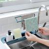 Telescopic Sink Rack Soap Sponge Holder Kitchen Sinks Organizer Adjustable Sinks Drainer Rack Storage Basket Kitchen Accessories