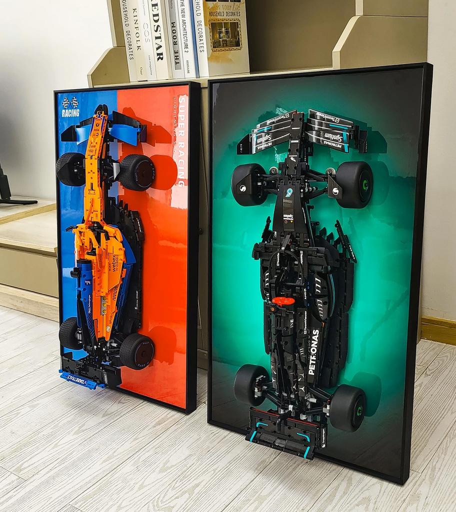 Sungvool Display Wallboard for Lego 42141 F1 Technic McLaren Formula 1 Racing Decorative Paintings for Display Wallboard for Lego Model Display