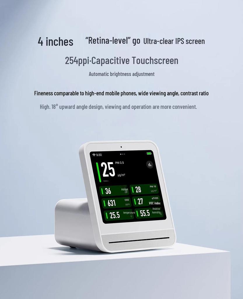 Монитор качества воздуха Qingping: PM2.5, PM10, Шум, Смог, Датчик CO2