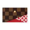 Louis Vuitton X Nigo Slim Brand Logo Check Pattern Print Damier Phriendship Coated Canvas Card Holder Men Card Holder Brown N40812