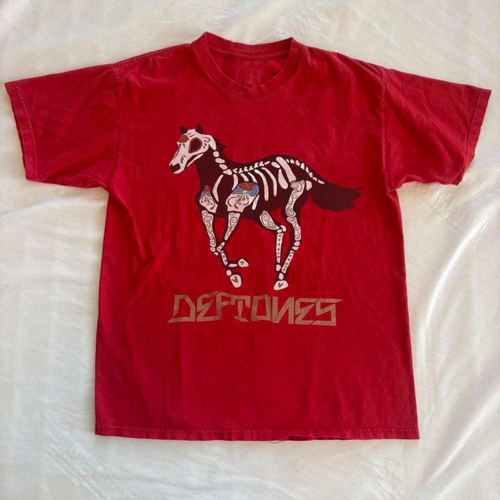 Редкая футболка Deftones White Pony Dia De Los Унисекс Красная футболка Размер S-5XL