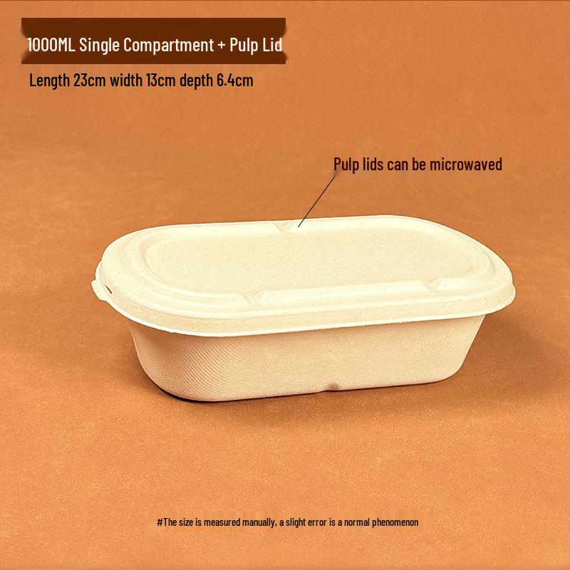 Eco-friendly Three-Compartment Disposable Bento Box – Microwaveable Paper Lunch Container for Salads and Light Meals