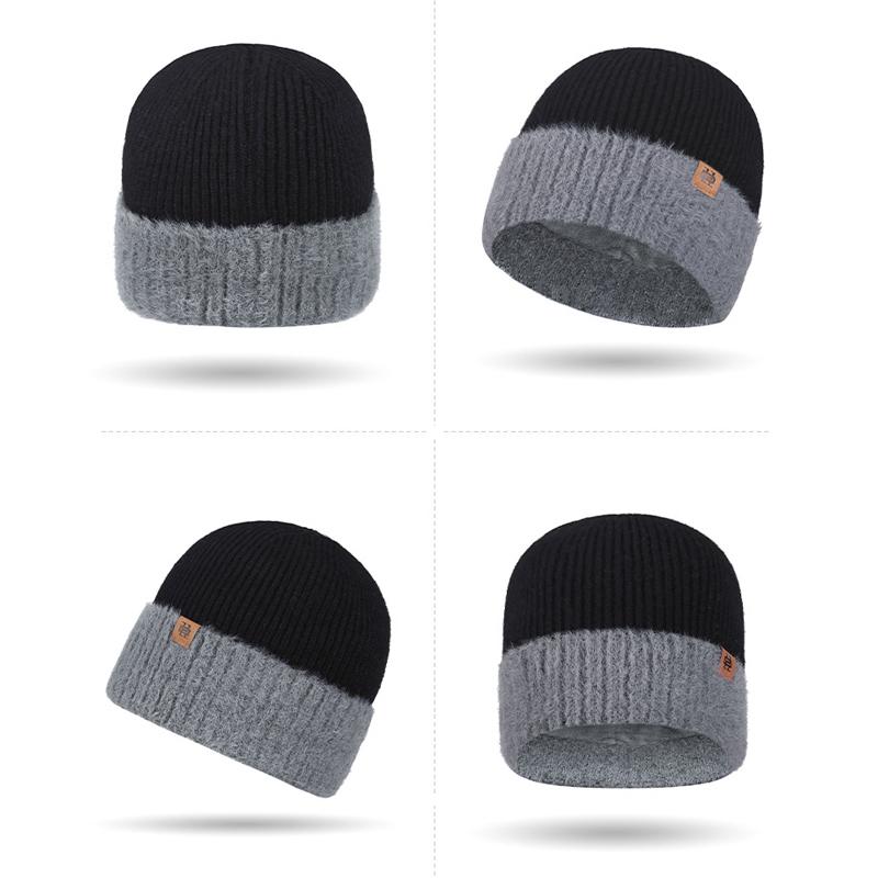 Winter Velvet Neck Cap Two-Piece Men's Outdoor Cold-Proof Warm Ear Protection Wool Knitted Hat