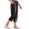 Женские укороченные брюки Stralght Pants With Pockets Lightweight Caual Loose Trousers