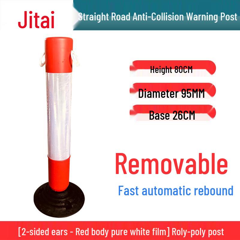 Jitai 75cm Reflective Rubber Traffic Safety Post