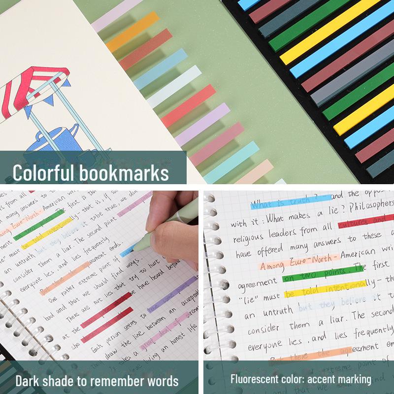 Morandi Color PET Sticky Note Key Mark, Small Fresh, перезаписываемые, с отрывными листами, пластиковый материал