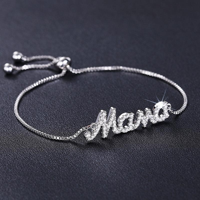 Huitan Brilliant Letter Mama Bracelet Luxury Exquisite Mother's Day Gift Accessory Female Versatile Simple Warming Hand Jewelry