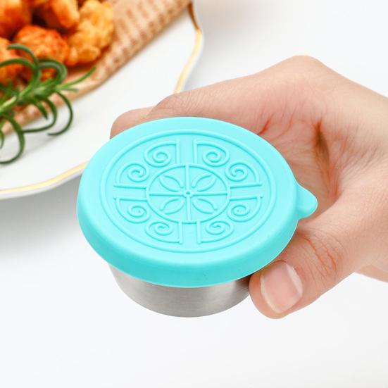 1 комплект, 40 мл чашка для соуса с силиконовой крышкой, хорошая герметичность, герметичный портативный контейнер для пикника и салата, ежедневное использование