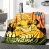 Custom Name Lion Sunset Majesty Party Blanket For Couch Bed Plush Cozy Fuzzy Blanket Super Soft Warm Blankets For Fall And Winter 0916271