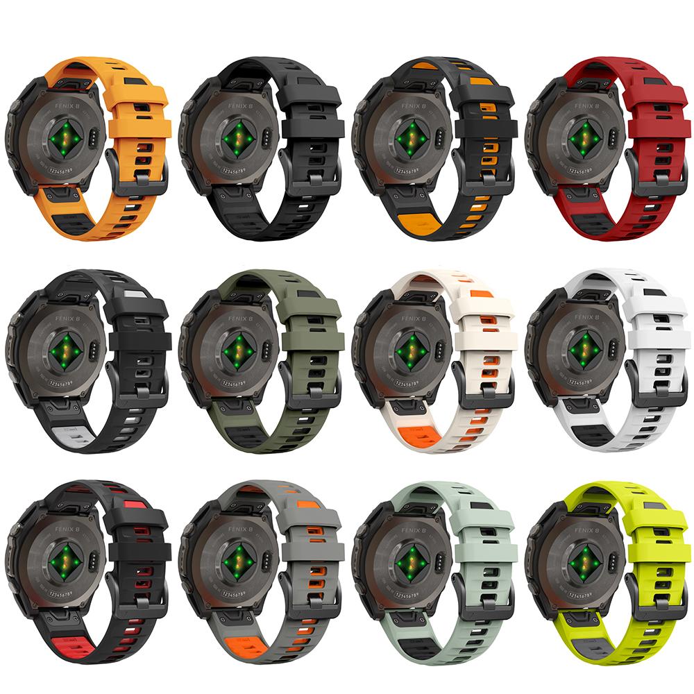 Винтовое стальное крепление для часов Силиконовый ремешок для Garmin Fenix 8 E 47 мм 7X Pro 51 мм Epix/6 6X 5X Plus QuickFit 26 мм 22 мм Ремешок Браслет