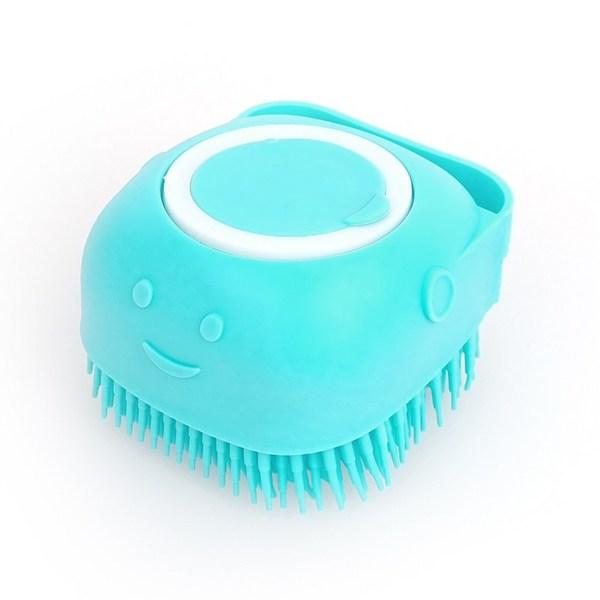 Lemaire Dog/Cat Silicone Bath Brush Comb Shampoo Brush Pet, Blue, Yellow, Pink, 1 Set, Korean Pet Shampoo