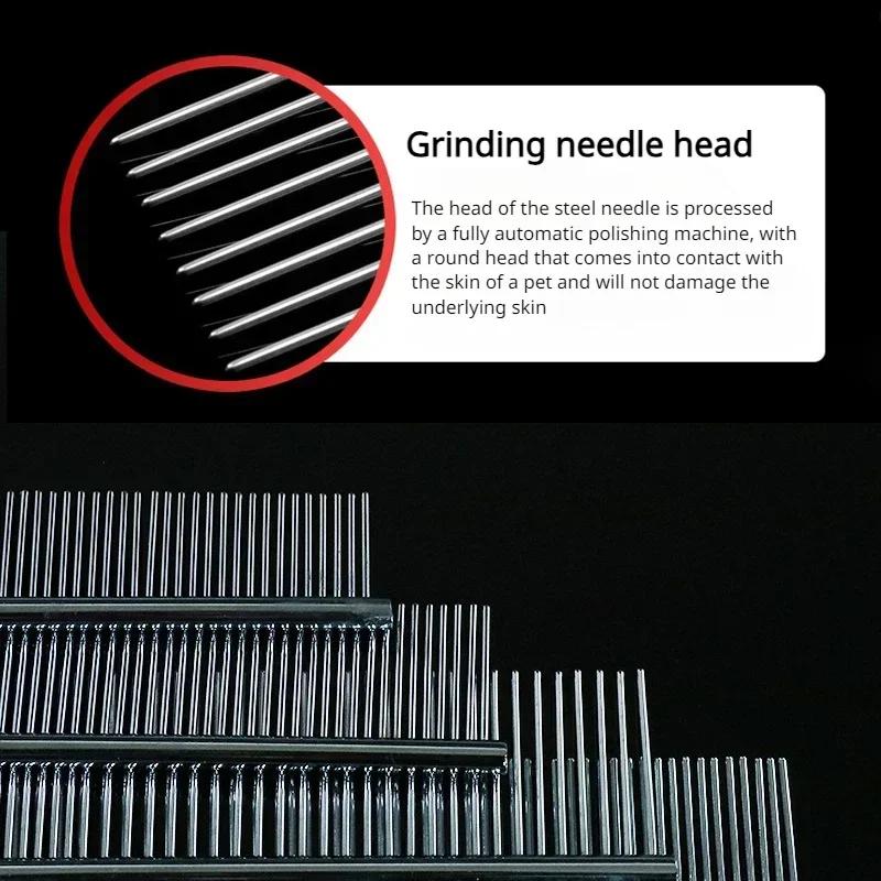 Расческа для удаления колтунов у домашних животных Расческа для ухода за домашними животными из нержавеющей стали для собак и кошек Мягко удаляет выпавший подшерсток Расческа от блох Товары для животных