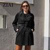 ZIAI 2023 Spring Autumn Women's Trench Coat Mid-long Simple Classic Double-Breasted Women's Jacket Windbreaker ZS-30014