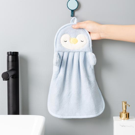 1/4Pcs Kids Microfiber Hand Towels with Hanging Rope Absorbent Cartoon Design Kitchen Home Hand Towels