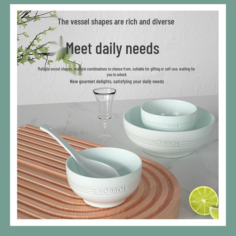 KOBACH 10-Piece Celadon Ceramic Dinnerware Set