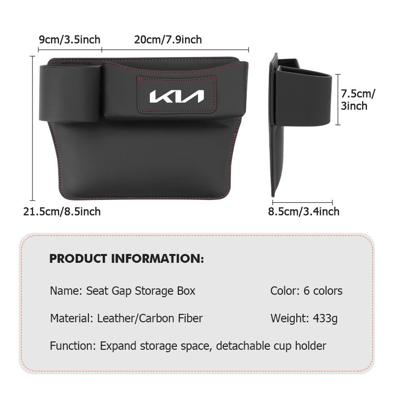 LQFH2 For KIA Car Door Side Seat Gap Storage Box Cup Holder Interior Accessories Rio K5 K2 Sportage Ceed Sorento Picanto Stinger Soul