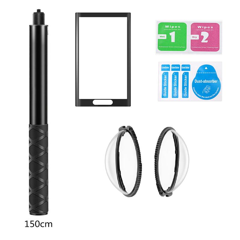 Набор аксессуаров для Insta360 X5 Закаленная стеклянная пленка для селфи-палка Силиконовый защитный чехол Мотоциклетный кронштейн для Insta360 X5