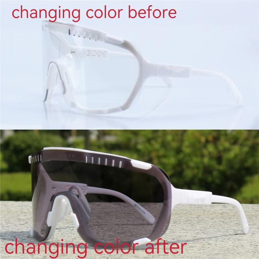 POC Devour Photochromic Bike Glasses Road Cycling Goggles Windproof UV400, MTB Anti-Fog Eyewear w/Nose Pad