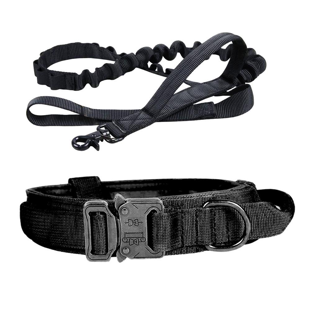 Sturdy Tactical Anti-Escape Dog Collar & Leash for Medium/Large Breeds - Malinois, Golden Retriever, German Shepherd, Hunting Dogs.
