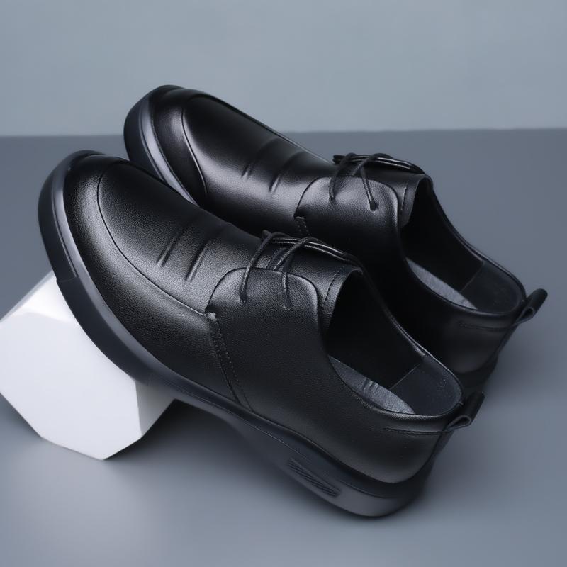 Модные мужские офисные рабочие туфли на шнуровке, уличная мода, деловые свадебные кожаные туфли для мужчин на платформе, повседневные кожаные туфли для мужчин на плоской подошве