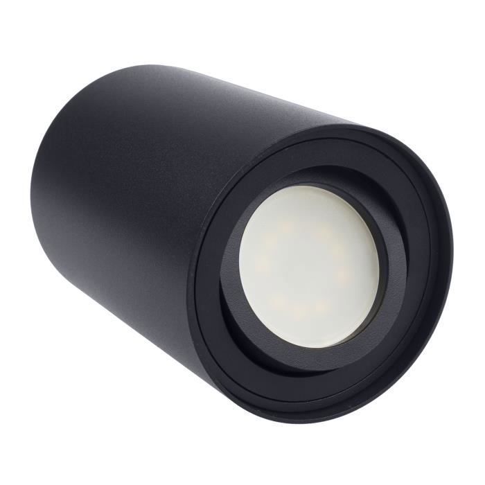 Spot led - mce422 - luminaire noir rond - gu10 - 40w - intérieur - ip20
